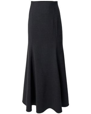 Carolina Herrera High-Waisted Flared Midi Skirt - Black