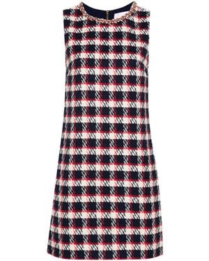 Carolina Herrera Chain-Collar Midi Dress - Red
