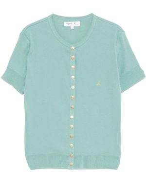 agnès b. Cotton Cardigan - Blue