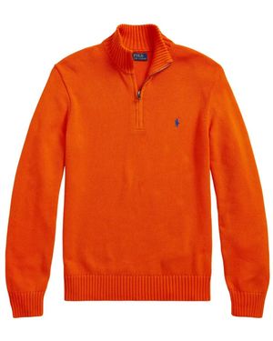 Polo Ralph Lauren Bestickter Pullover Mit Viertelreißverschluss - Orange