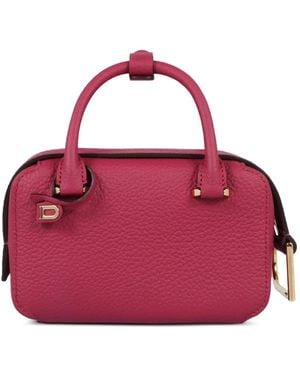 Delvaux Nano Cool Box Leather Top-Zip Tote Bag - Pink