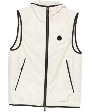 Moncler Logo-Print Hooded Gilet - Natural
