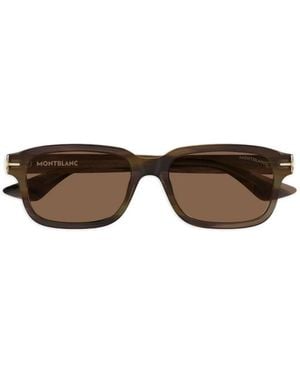 Montblanc Occhiali Da Sole Squadrati - Marrone