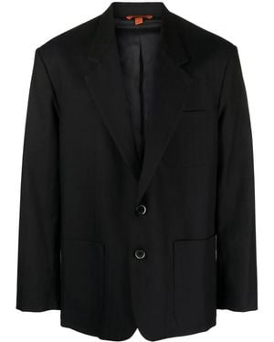 Barena Tonal-Striped Single-Breasted Wool Blazer - Black