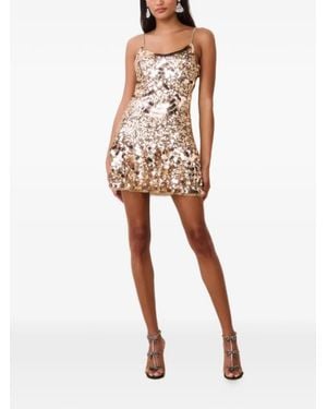 LoveShackFancy Liria Sequin-Embellishment Mini Dress - Metallic