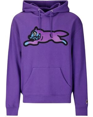 ICECREAM Sati Running Dog Popover Dog-Appliqué Hoodie - Blue
