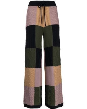 Madeleine Thompson Grus Checked Wool Pants - Blue