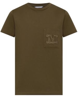 Max Mara Papaia Logo-Embroidered T-Shirt - Green