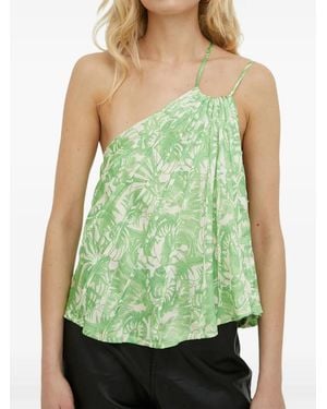Herskind Haut Plissé Asymétrique À Une Épaule - Vert