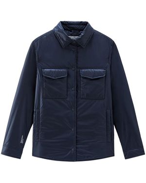 Woolrich Pertex Padded Overshirt Jacket - Blue