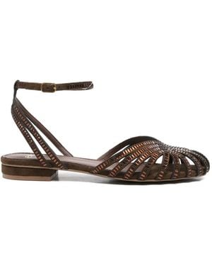 Exe' Embellished Cage-Strap Sandals - White