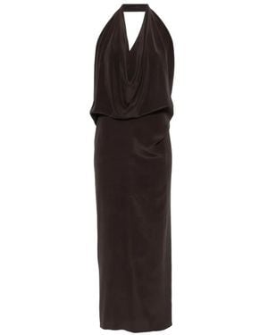 Alysi Sleeveless Draped Maxi Dress - Black
