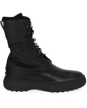 Tod's Gommino Lace-Up Ankle Boots - Black