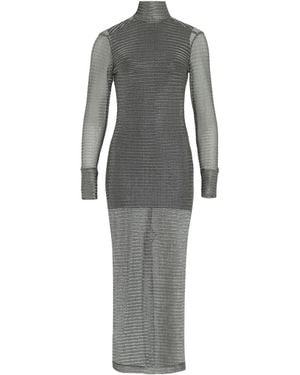 Gloria Coelho Abito A Collo Alto - Grigio