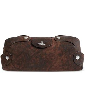 Vivienne Westwood Wilma Buttoned Clutch Bag - Brown