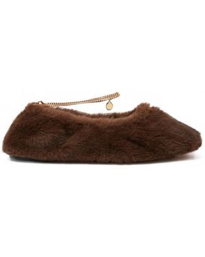 Stella McCartney Mink Ankle Chain Ballerina Flats - Brown