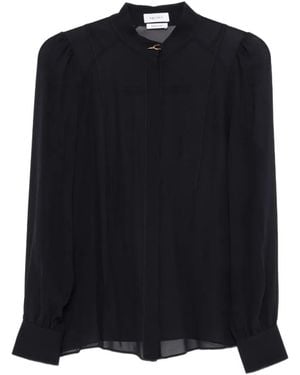 McQueen Sheer-Sleeve Shirt - Black