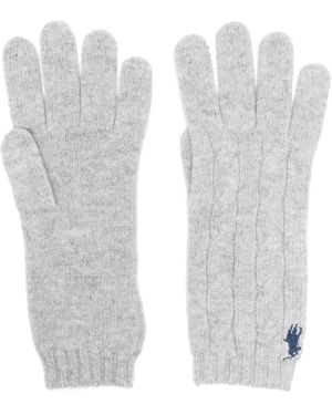 Polo Ralph Lauren Wool And Cashmere Braided Gloves Accessories - White