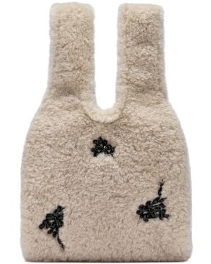 Simone Rocha Mini Cabas Orné De Cristaux - Natural
