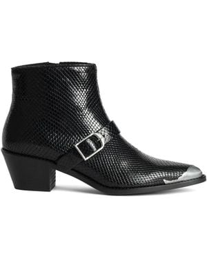 Zadig & Voltaire Stivali Tylow Wild Mirror Con Fibbia - Nero