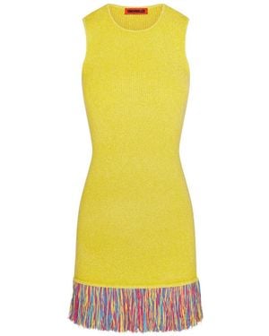 Simon Miller Etta Fringe-Trim Knitted Mini Dress - Yellow