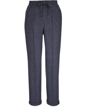 Kiton Check Drawstring Pants - Blue