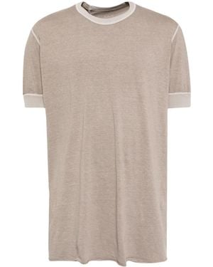 Boris Bidjan Saberi Raw-Cut Hem Cotton T-Shirt - Natural