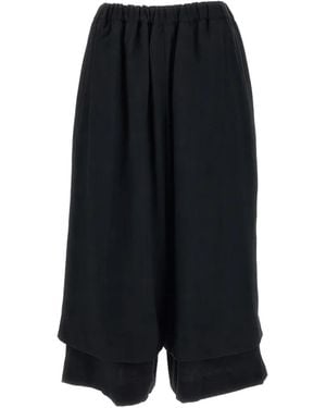 Comme des Garçons Layered-Hem Trousers - Blue