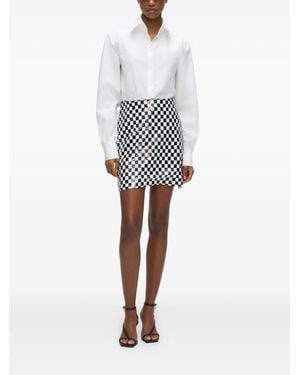 KARL LAGERFELD Checkerboard Mini Skirt - White