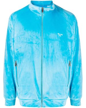 TEAM WANG design Brushed-Finish Zip-Up Jacket - Blue