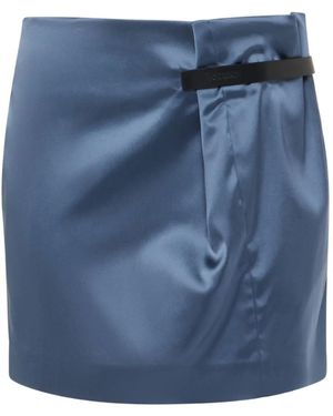 JW Anderson Falda corta de satén - Azul