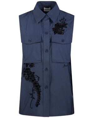 P.A.R.O.S.H. Chemise À Fleurs Brodées - Blue