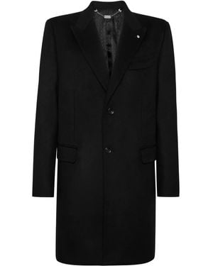 Billionaire Single-Breasted Felted Coat - Black