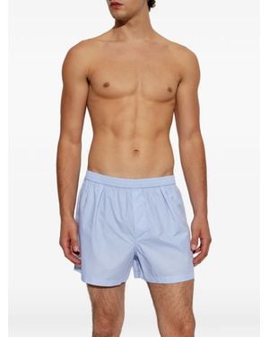 Tom Ford Pleated Cotton Boxers - Blue