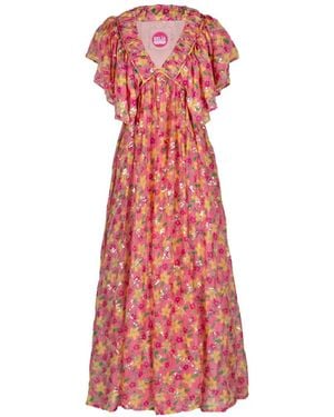 Celiab Vega Floral Maxi Dress - Red