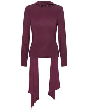 ROTATE BIRGER CHRISTENSEN Long-Sleeve Scarf Top - Purple
