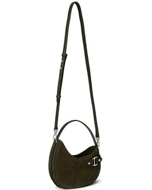 Ralph Lauren Suede Buckle-Detail Shoulder Bag - White