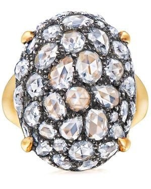 Fred Leighton 18Kt Rose Cut Diamond Oval Bombe Cocktail Ring - Metallic