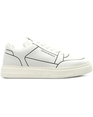 Emporio Armani Sneakers Mit Outline-Print - Weiß
