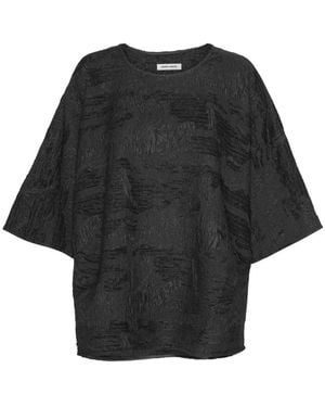 Henrik Vibskov Textured Three-Quarter Sleeve T-Shirt - Black