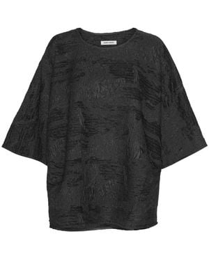 Henrik Vibskov Texturiertes Oberteil mit Dreiviertelärmeln - Schwarz