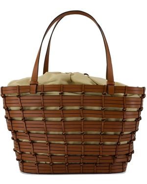 Vanessa Bruno Panier Woven Medium Tote Bag - Brown