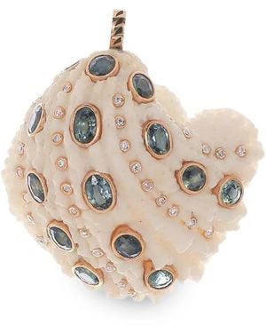 Dezso by Sara Beltran Kyanite Diamond Shell Pendant - Natural