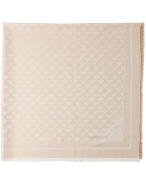 Prada Silk, Viscose And Lurex Shawl - Natural