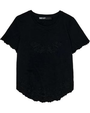 Bimba Y Lola Embroidered T-Shirt - Black