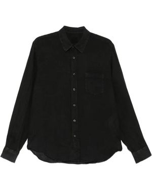 120% Lino Chest-Pocket Shirt - Black