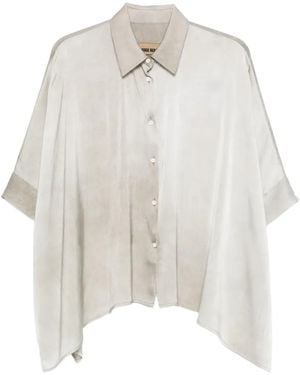 Uma Wang Button Short Sleeve Top - White