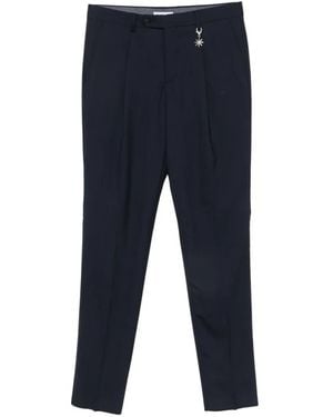 Manuel Ritz Pleated Stretch-Wool Trousers - Blue
