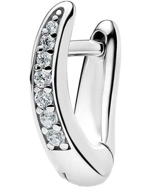 Maria Black Sino Huggie Earring - White