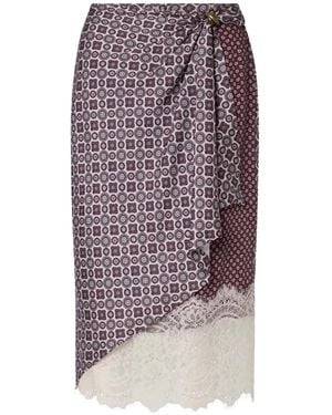 Liu Jo Midi Skirt With Lace Details - Purple